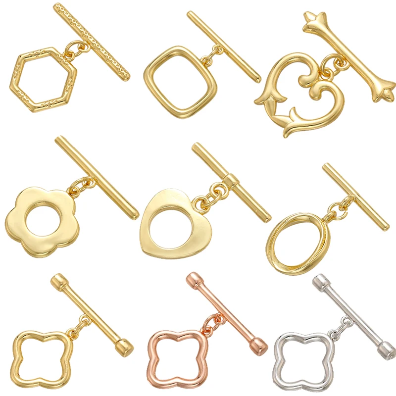 

ZHUKOU Oval/heart Brass OT Clasps Hooks for Women Handmade Necklace Bracelet Jewelry Accessories making findings Model: VK100
