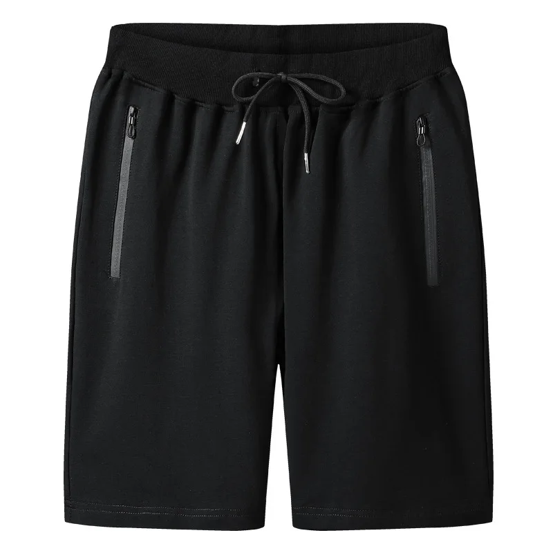 Летние однотонные шорты мужские повседневные хлопковые джоггеры черные