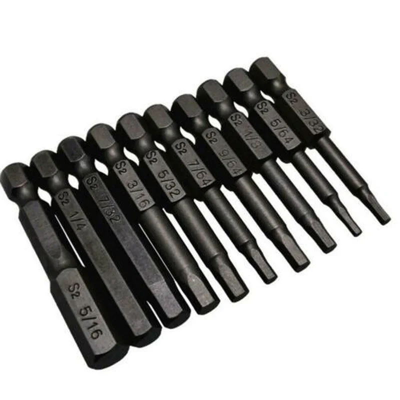 

10Pcs Magnetic Hex Head Screwdriver Bits S2 Steel Metal 1/4 Hex Shank Tools