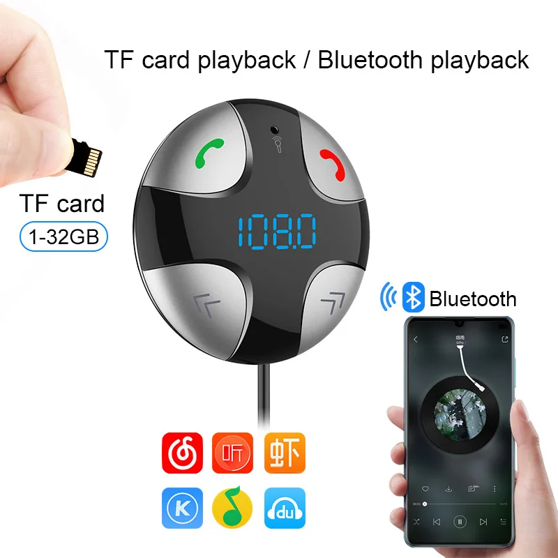 Bluetooth fm передатчик беспроводной автомобильный комплект MP3 аудио плеер поддержка