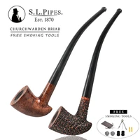 %e2%96%82%ce%be smoker pipe long stem briar pipes churchwarden wooden pipe with cleaning tool kit hat design freeshipping