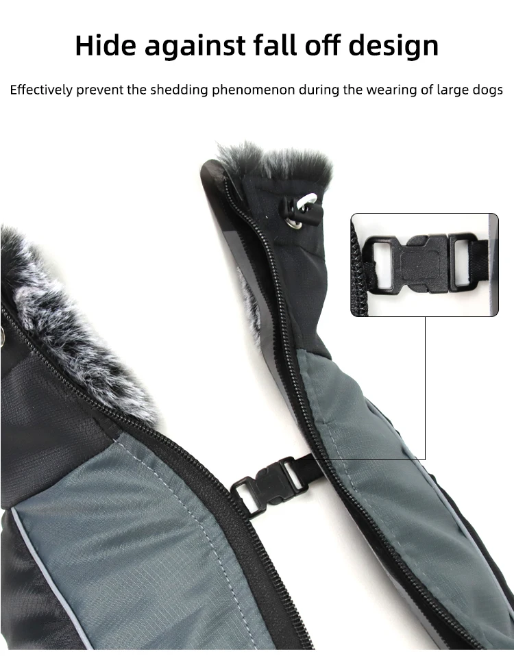 Winter Coat Waterproof Windproof Dog Jacket with Harness &amp Furry Collar Warm Clothes Outdoor Vest Reflective Strips | Дом и сад