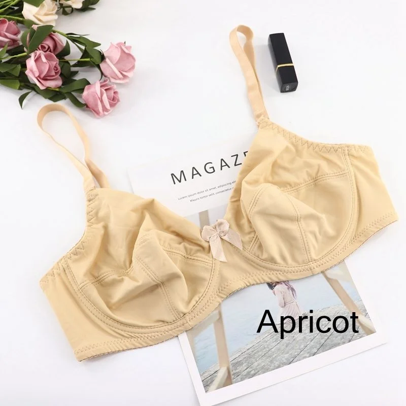 Beauwear, сексуальный бюстгальтер, полный охват, без подкладки, комфортный, минимайзер, бюстгальтеры, дышащие, на косточках, бюстгальтер без косточек размера плюс, большая чашка, D DD E DDD F - Цвет: Apricot