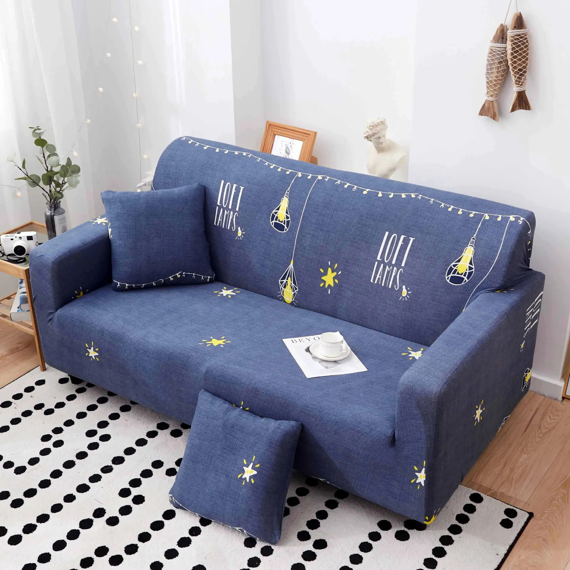 

Elastic All-inclusive Printing Polyester Modern Couch Case for Living Room Sectional Corner L-shape Sofa Cover 1/2/3/4 Seater