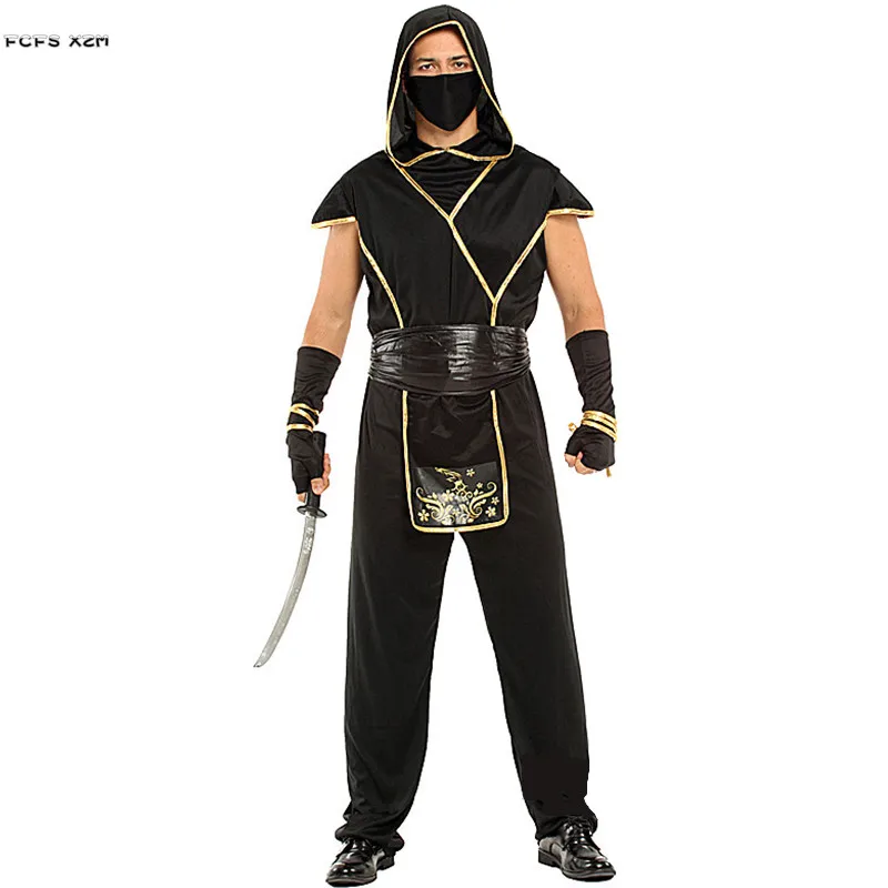 

Men Halloween Ninja Costumes Adult Warrior Cosplay Carnival Purim parade Masquerade Nightclub Bar Role Play party dress