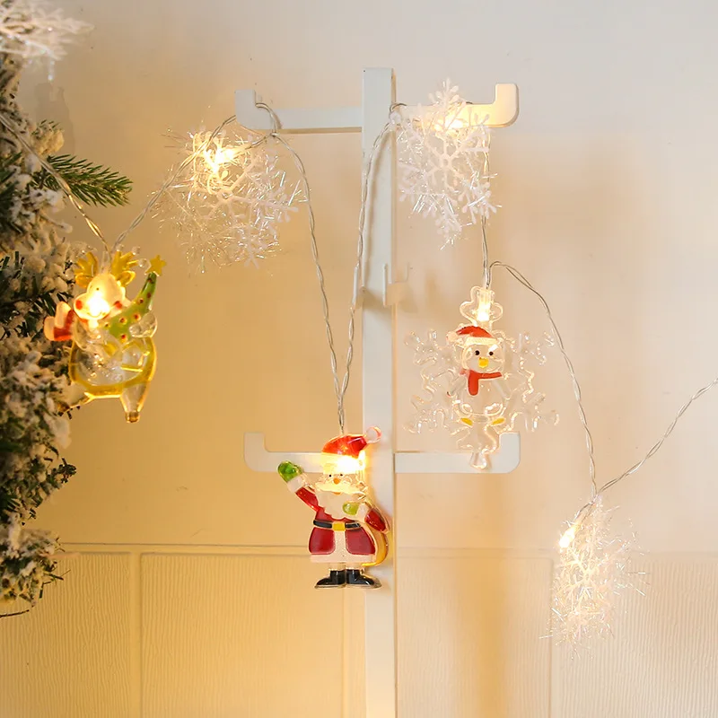 

2M Santa Claus Snowflake LED Light Christmas Snowman Elk Fairy Garland Xmas Tree Ornament Wedding Party Garden New Year Decor