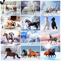 handsome white horse diamond painting 5d diy wall art tall animal diamond embroidery inlaid home room decoration