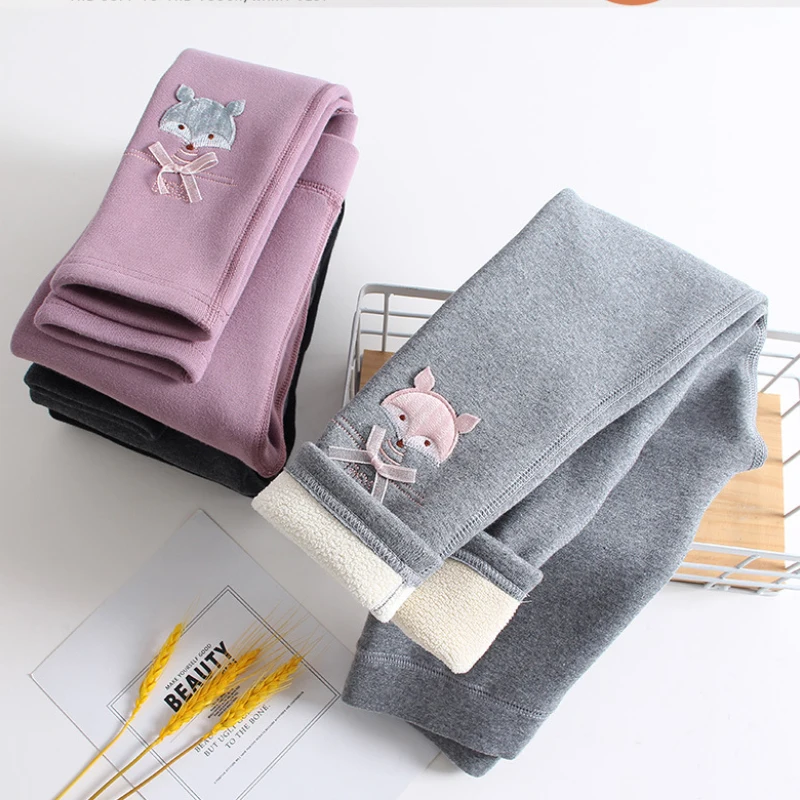 Флисовые леггинсы для маленьких девочек зимние теплые плотные длинные штаны