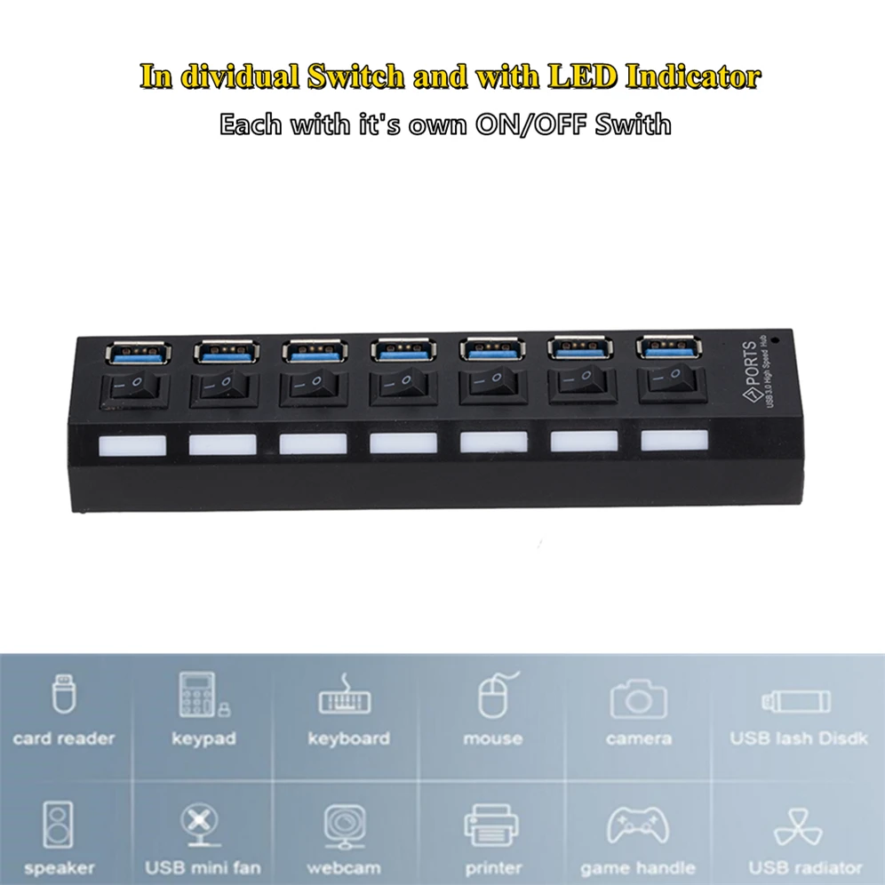 GRWIBEOU USB 3 0 концентратор Мульти разветвитель место обитания Применение Мощность