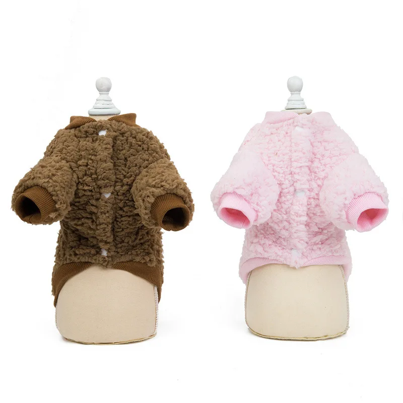 

Autumn and Winter Pet Teddy Pomeranian Warm Clothing Two-Legged Clothing Dog Thickened Two-Legged Fleece Puppy Cat Jacket