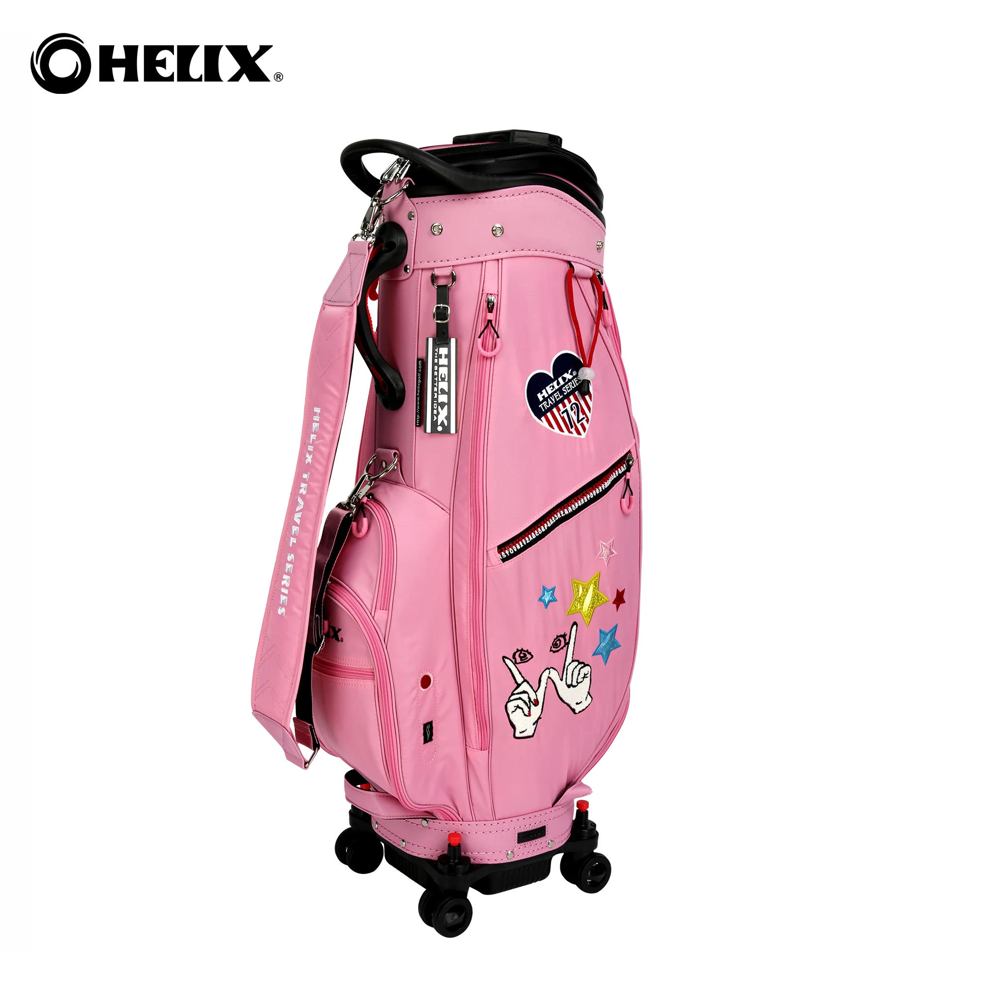 HELIX Easy Carry Women Cute Girl Retractable With Wheels Golf Bag