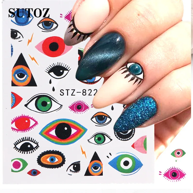 Серии глаз наклейки для дизайна ногтей водные переводные слайдеры обертки