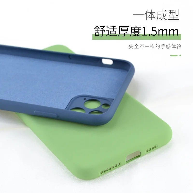 Оригинальный чехол из жидкого силикона и микрофибры конфетного цвета для iPhone 11