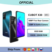 cubot x30 8gb smartphone 48mp five camera 32mp selfie nfc 256gb 6 4 fhd fullview display android 10 global version helio p60