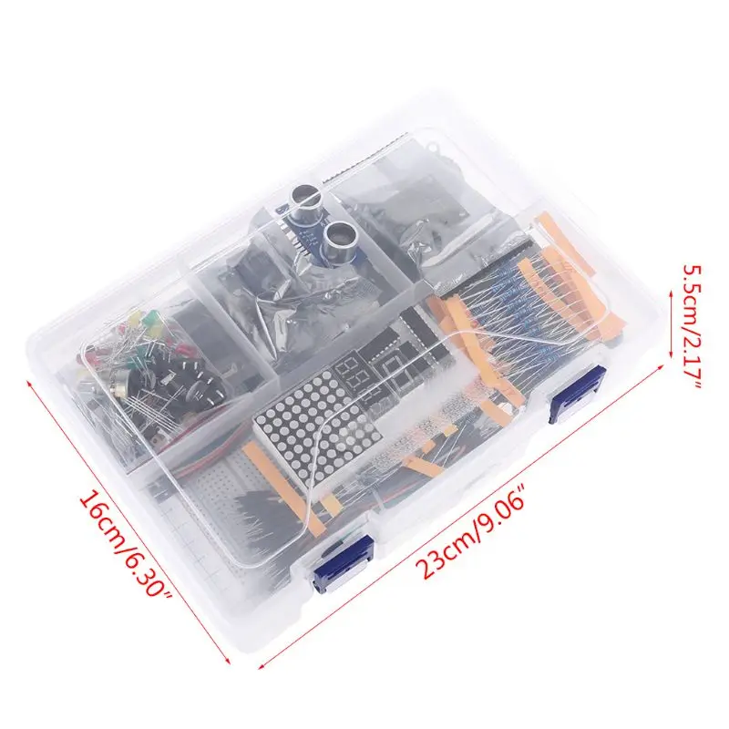 

1Set Ultimate Starter Kit Ultrasonic Sensor LCD1602 Screen for Mega2560 Nano with Plastic Box Tools J6PE