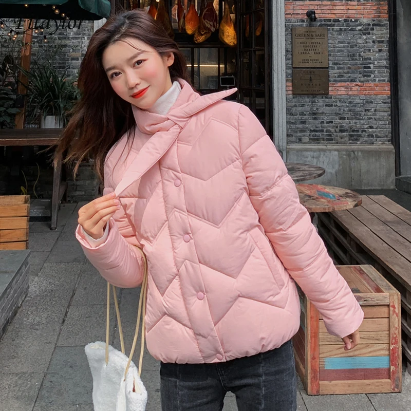 Fitaylor осенне зимняя женская куртка повседневное хлопковое пальто короткий дизайн