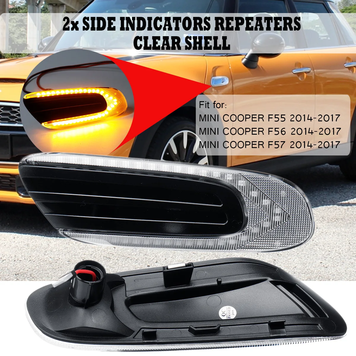 2 шт. светодиодный фонарь ретранслятор с динамическим сигналом поворота 12 В для