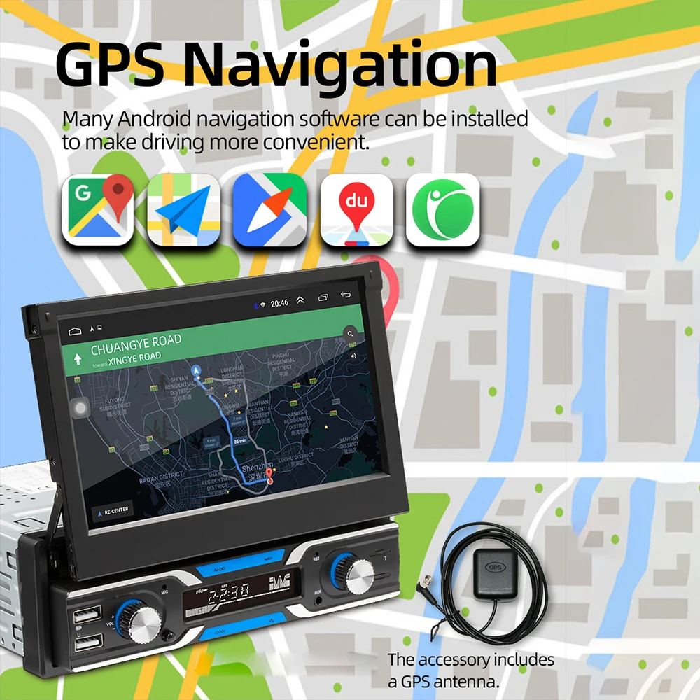 

Dual USB Android Navigation Host Car Bluetooth MP5 Reversing Image 7 Inch Automatic Retractable Screen