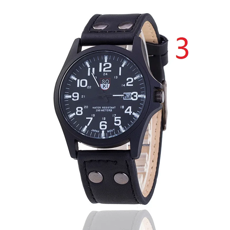 Мужские спортивные кварцевые часы синие из алюминиевого сплава с двойным