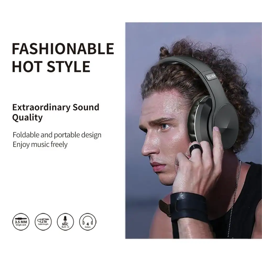 

New Bluetooth Wireless Headphone Foldable Stereo High Quality Sound Bluetooth Sport Headset Support TF Card FM Radio AUX Mode