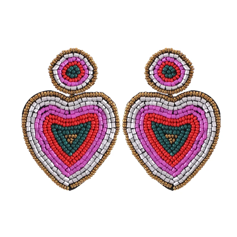 Эффектные серьги женские подвески с бусинами ювелирные изделия разноцветные