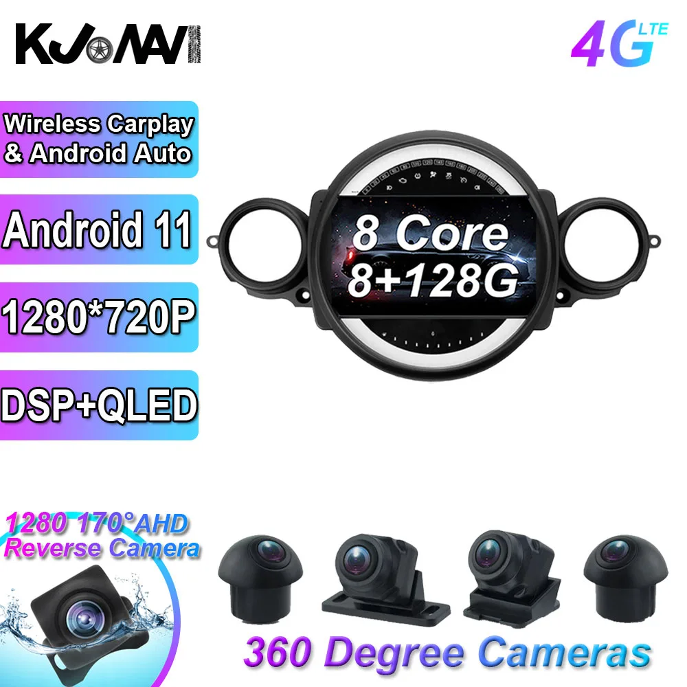 

9 дюймов для BMW Mini 2007 - 2015 Android 11 автомобильное радио мультимедийный видеоплеер навигация GPS 8-CORE 8 + 128G BT 4G DSP RDS IPS