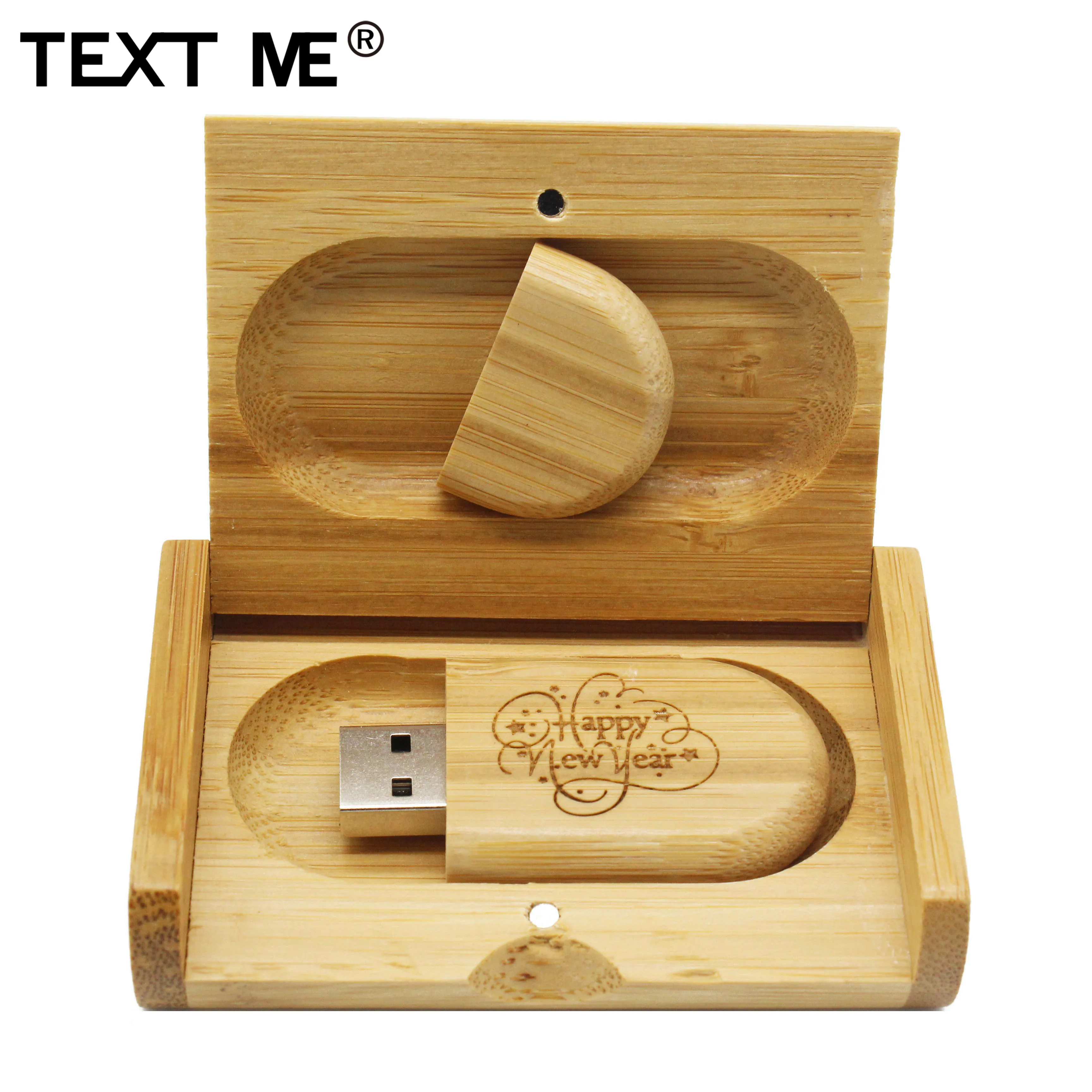 USB-флеш-накопитель TEXT ME 5 цветов карбонизированный бамбук орех woode USB + коробка с