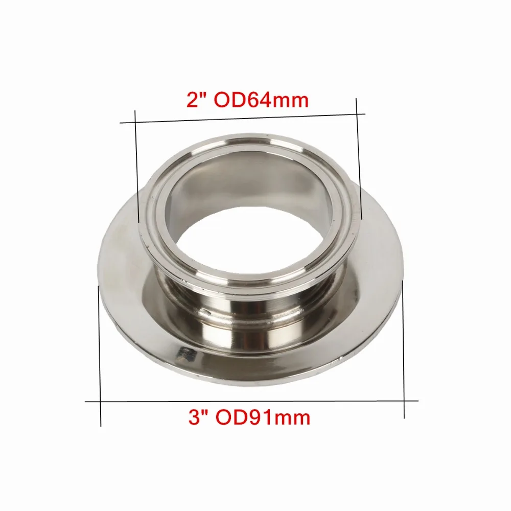 Торцевая крышка OD64mm x 3 &quotOD91mm короткий трехзажимной редуктор. Санитарная сталь 304.