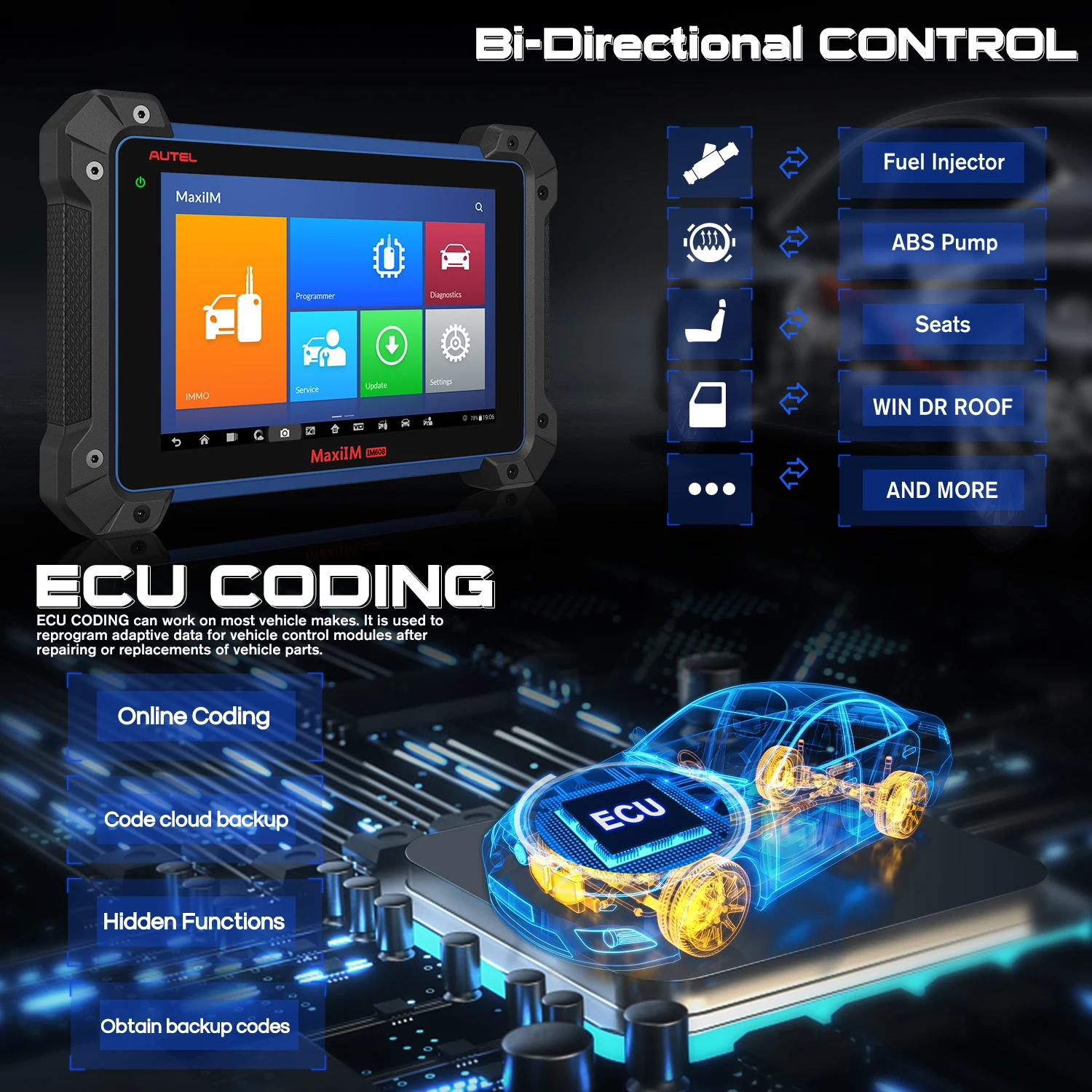 2021 Autel MaxiIM IM608 и XP400PRO равно программированию ключей IM608PRO все системы OBD2