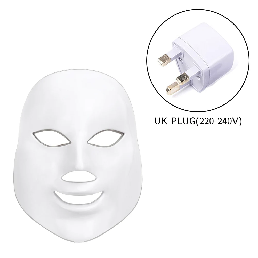UK Plug no box Deciniee 7 цветов светодиодный для лица, маска для лица Устройство для приготовления маски Фотон терапия легкий омоложение кожи лица PDT уход за кожей красота маска - Цвет: UK Plug no box