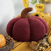 inyahome pumpkin throw pillows thanksgiving christmas teddy fleece ultra soft sherpa decorative cute 3d shaped cushion