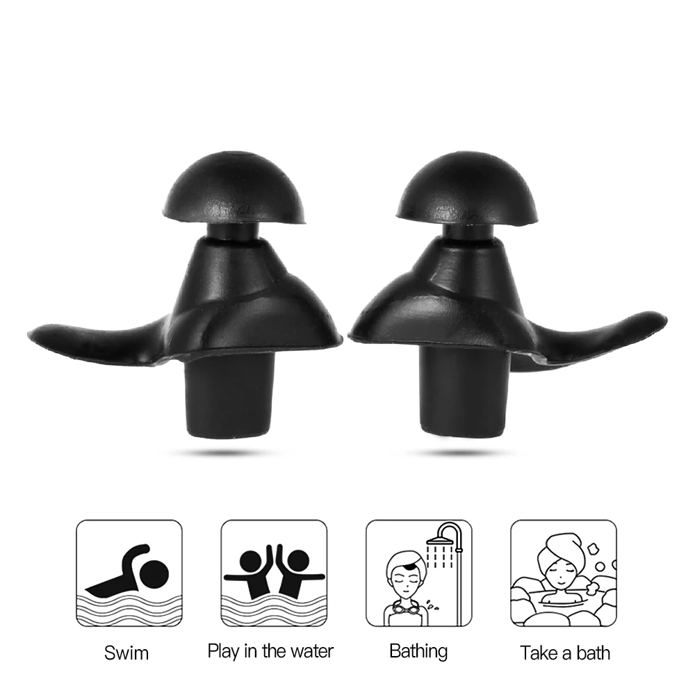 

1 Pair/2pcs Earplugs Eco-friendly Silicone Waterproof Dust-Proof Soft Earplugs Diving Water Sports Swimming Accessories Earplugs