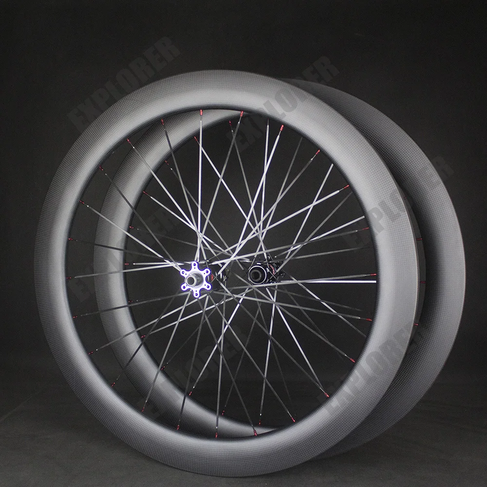 

Карбоновые колесные комплекты 3K, дорожный велосипед, глубина 60 мм, дисковый тормоз, 6 болтов, Superlight NOVATEC 411-412SB, дисковый тормоз, спицы высокого...