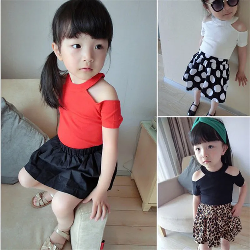 Новая футболка для маленьких девочек Детский мягкий хлопковый топ с открытыми