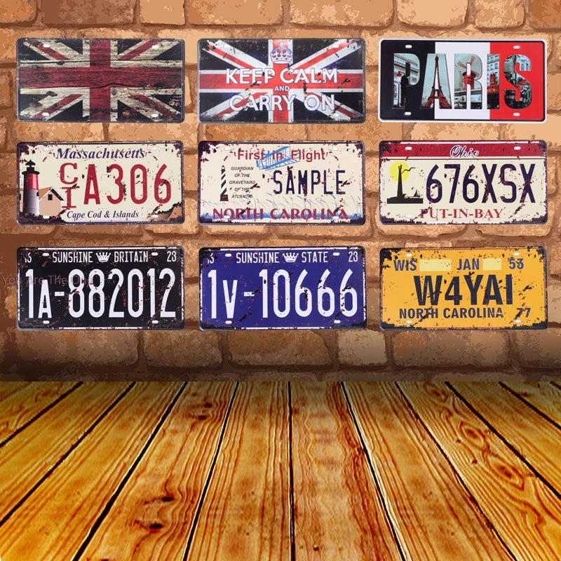 

Free WIFI FBI Vintage Stickers Tin Sign Tintin Wall Decor Retro Poster Pub Up Signs Metal Style License plate Iron Painting C9