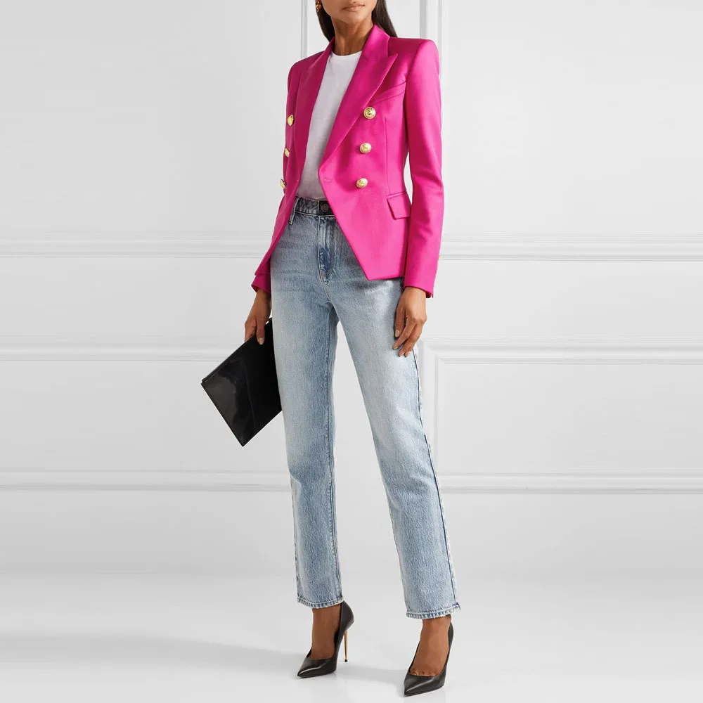 

2021 small suit thousand bird lattice suit fashion short double breasted coat suit blazer New women's coat autumn and winter
