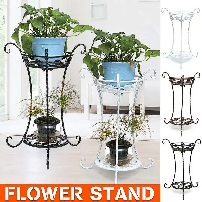 

2 Tiers Plant Stand Indoor Flowers Floating Shelf Plant Pot Stand Indoor Garden Plant Holder Shelves for Living Room Balcony