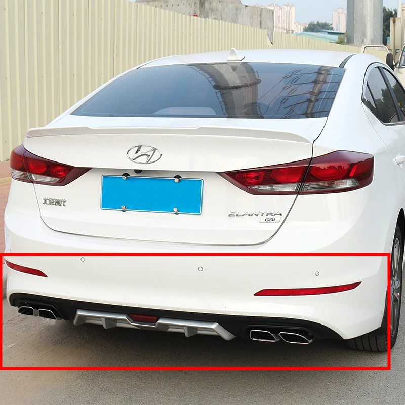 Для Hyundai Elantra задний спойлер PP бампер диффузор защитные бамперы для Комплект