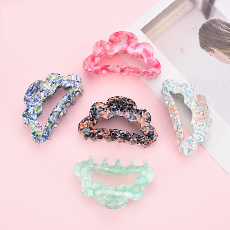 

New Fashion Women Acetic Acid Hair Claws Clamp Korean Colorful Hollow Hair Clip Hair Crab Barette Girls Women Hair Accessories