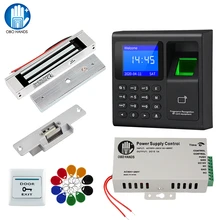 RFID Fingerprint Biometric Access Control System Kit RFID Card Reader Keypad + Power Supply + 12V Electronic Door Locks +10 Keys