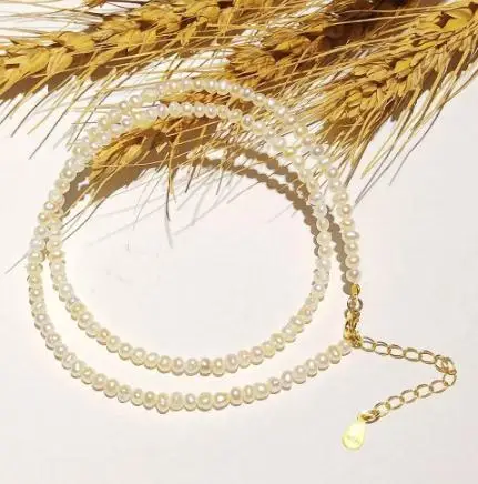 

Favorite Pearl New Choker Necklace White Pearl Babie Freshwater Pearl Silver Clasp For Kid Girl Lovely Gift Women Jewelry