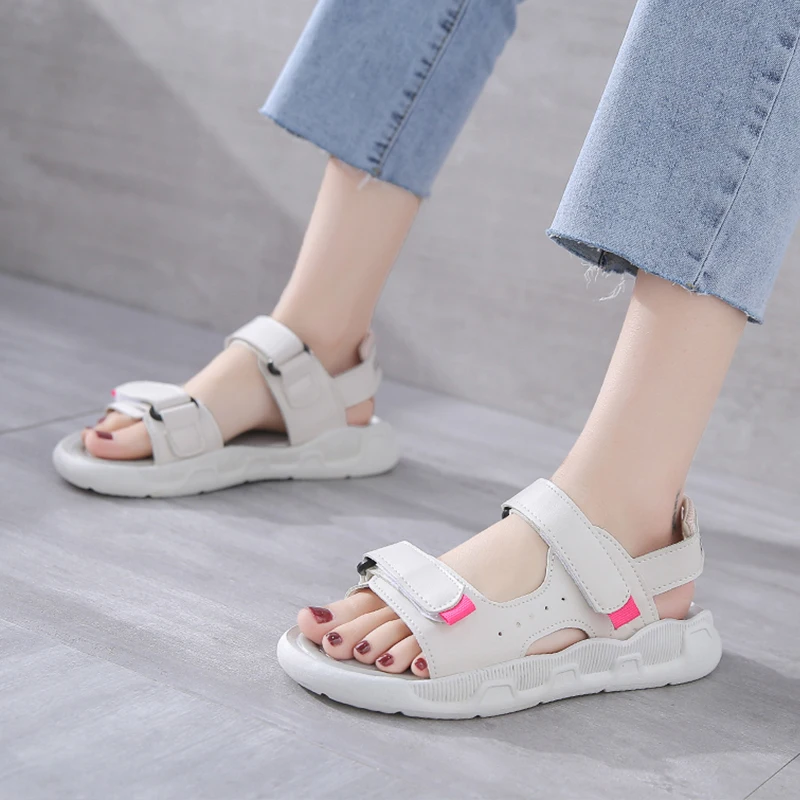 

Soft Clear Heels 2021 Summer Luxury Sandals Comfort Shoes for Women Suit Female Beige Fashion Sports Black Low Girls Flat New Sc
