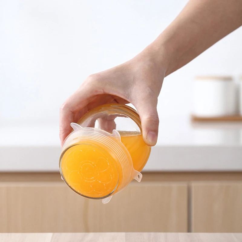 Силиконовая крышка для пищевых продуктов 6 шт./компл. растягивающаяся Крышка