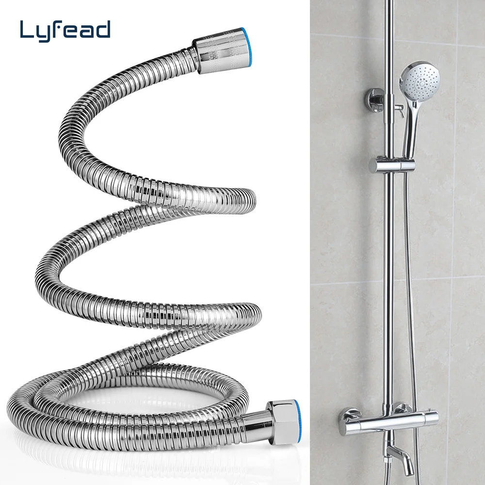 

Шланг для душа Lyfead 1,5 м из нержавеющей стали, гибкая водопроводная труба серебристого цвета G1/2, универсальные насосные шланги Interfac, аксессуа...