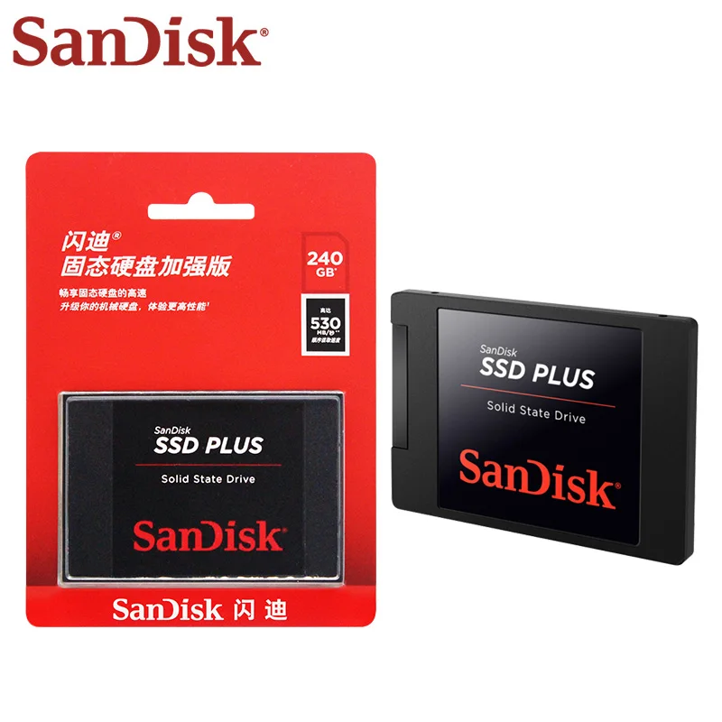 Внутренний твердотельный диск Sandisk SSD Plus 240 ГБ 120 480 SATA 3 для ноутбуков настольных ПК