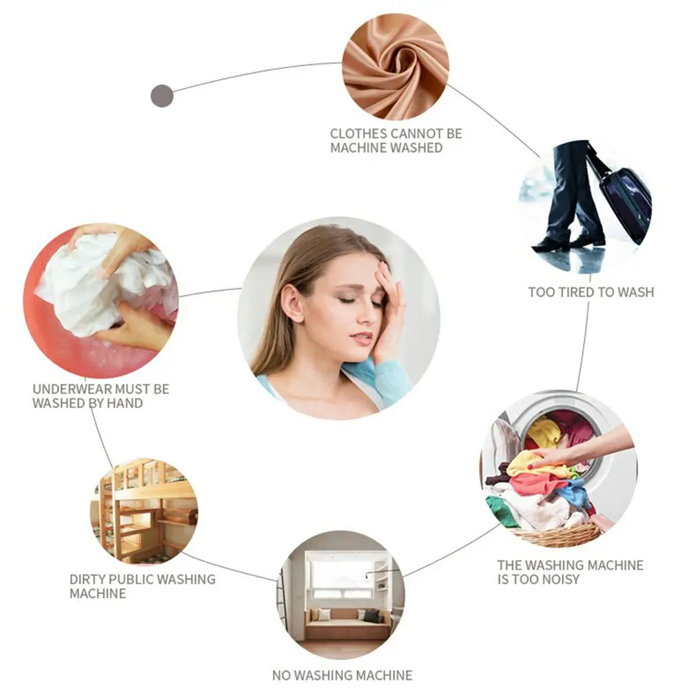 

Ultrasonic Two-in-One Washing Machine Twin Turbo Bubble Washer Usb Rechargeable Mini Washing Machine