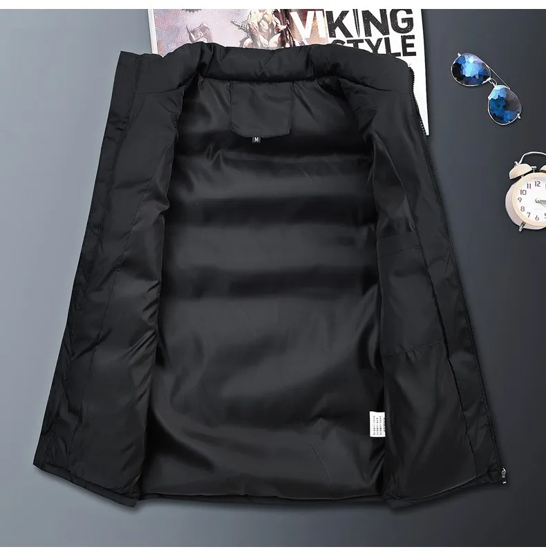 

Men Spring And Fall Jacket Winter Men Vest For Down Cotton Tesla Sleeveless Jacket Waistcoat Man Big Size Warm Mens Coat M-5xl