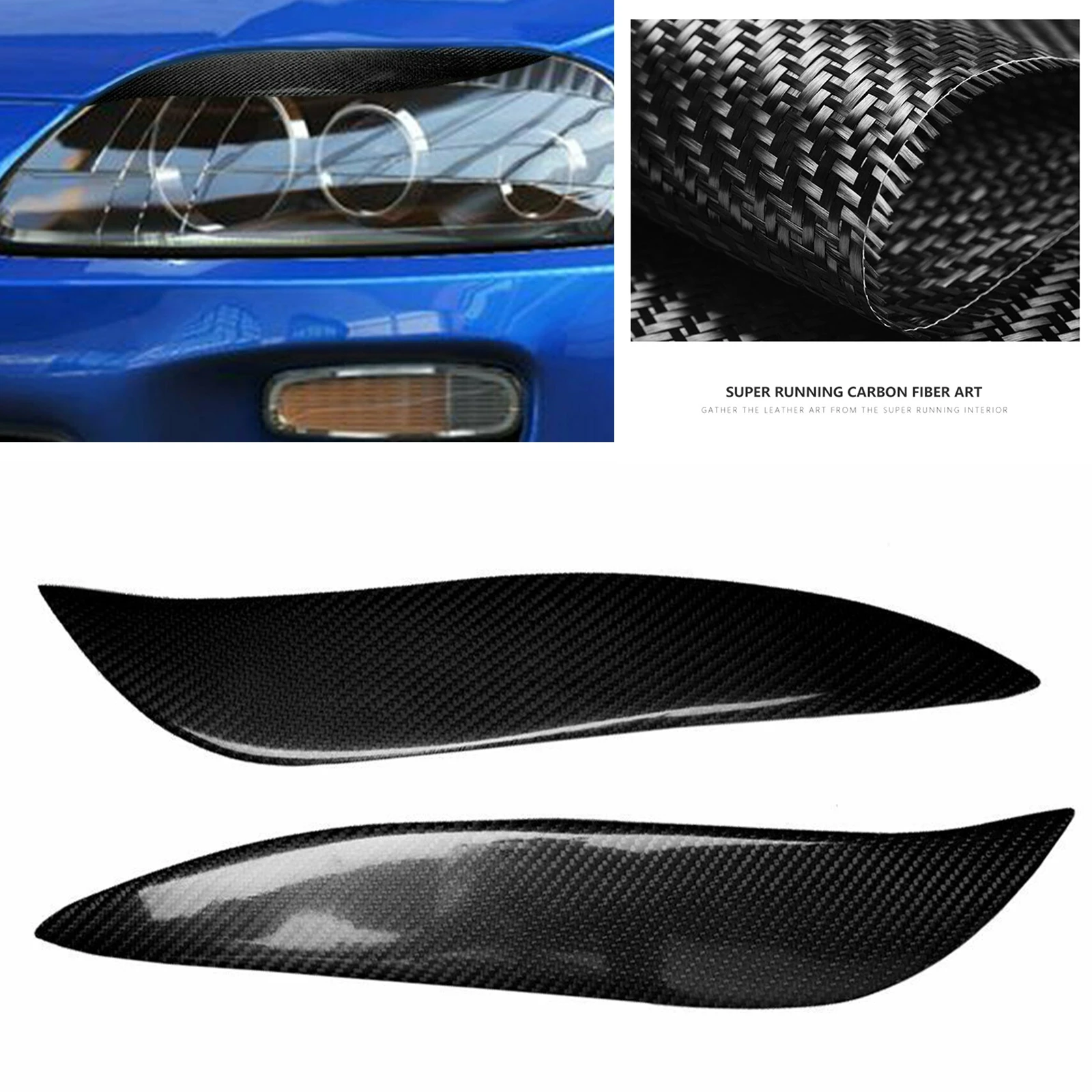 

Headlight Eyebrow Trim For Toyota Supra 1993-1998 Car Front Head Light Cover Lamp Real Carbon Fiber Headlamp Eyelid Sticker Lid