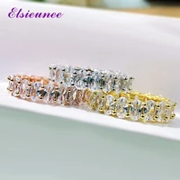 elsieunee whiteyellowrose gold color oval cut aaa zircon rings for women 100 925 sterling silver fine jewelry drop shipping