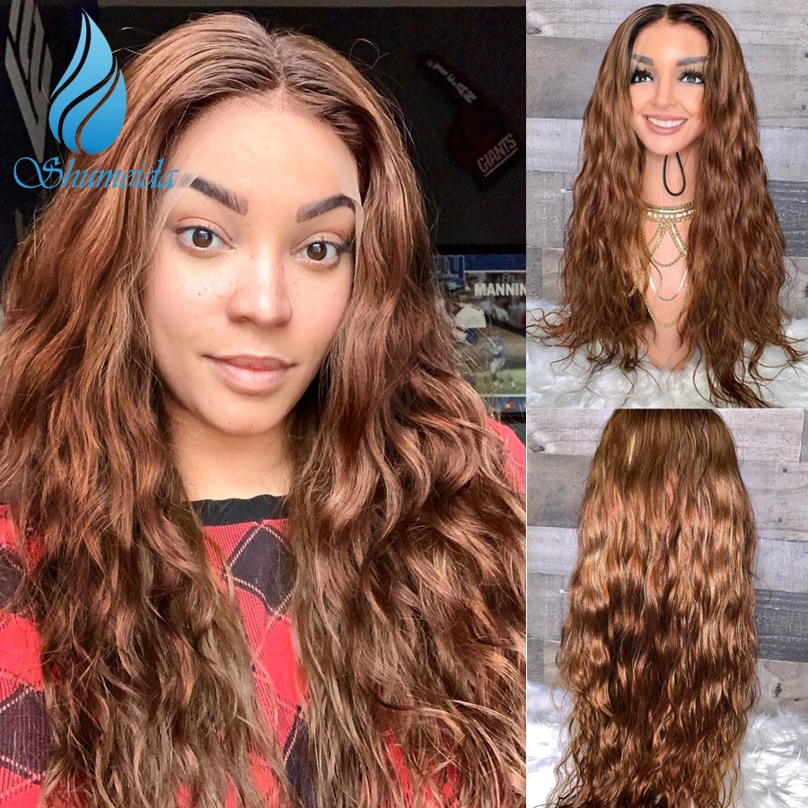 13*6 Омбре цвет фронта шнурка человеческих волос парики 150% плотность средний